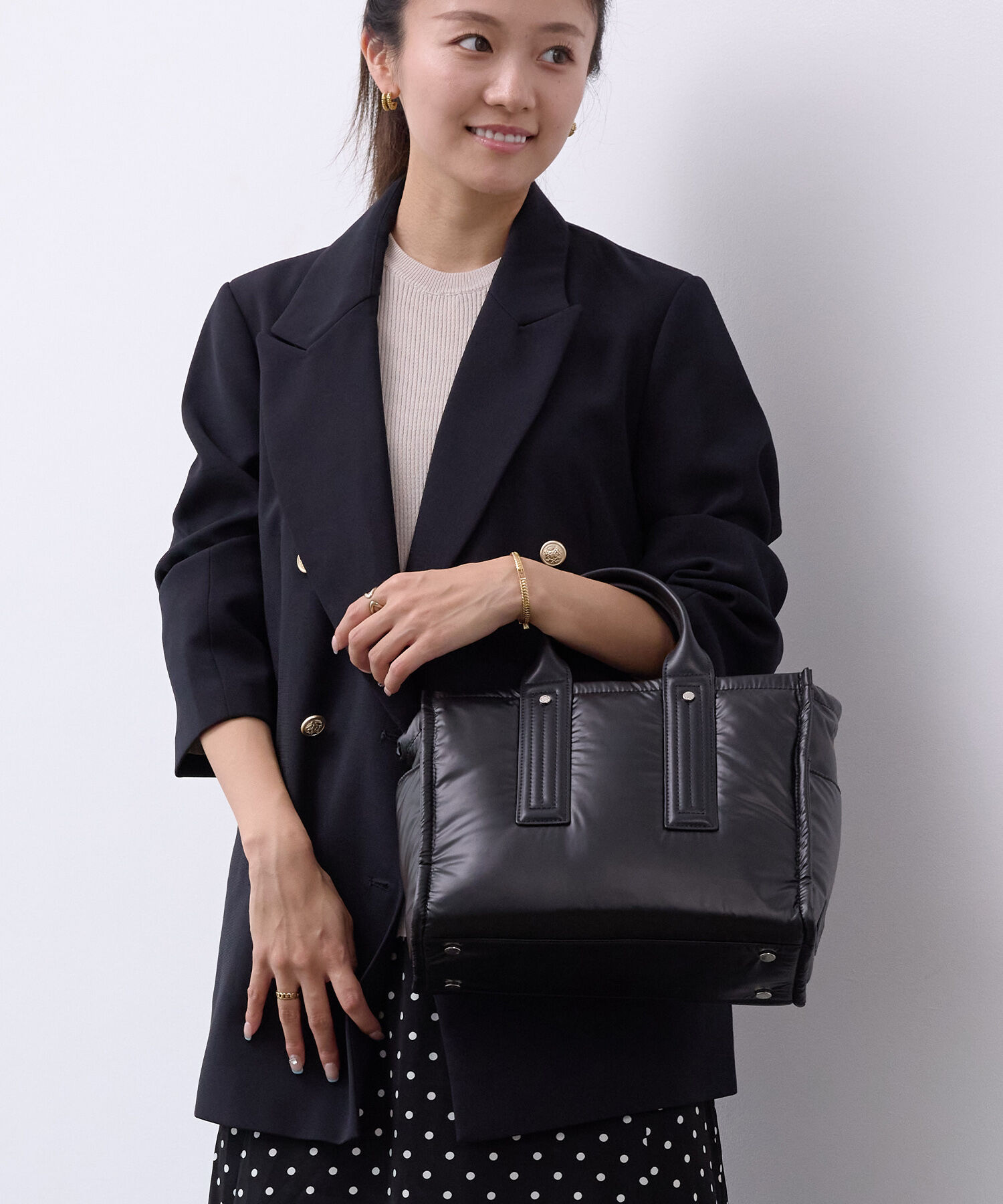 TOPKAPI TREASURE「【TREASURE TOPKAPI】メタリック パデット ショルダー付 トートバッグ」|トートバッグ|