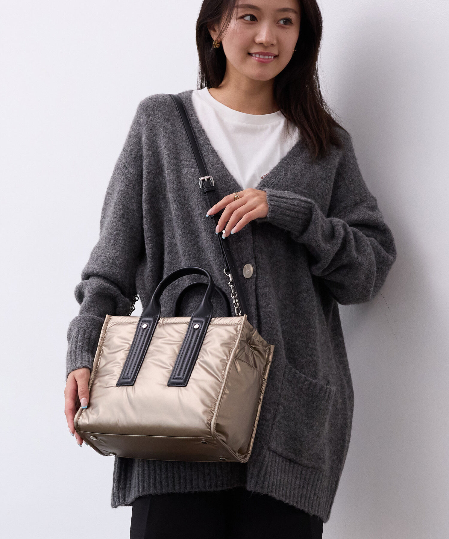 TOPKAPI TREASURE「【TREASURE TOPKAPI】メタリック パデット ショルダー付 トートバッグ」|トートバッグ|