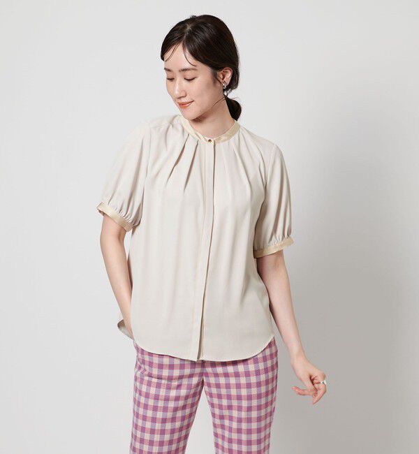 UNITED ARROWS「バイカラーパイピング ショートスリーブ ブラウス」|シャツ・ブラウス|