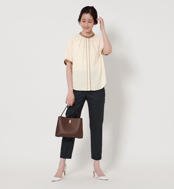 UNITED ARROWS「バイカラーパイピング ショートスリーブ ブラウス」|シャツ・ブラウス|