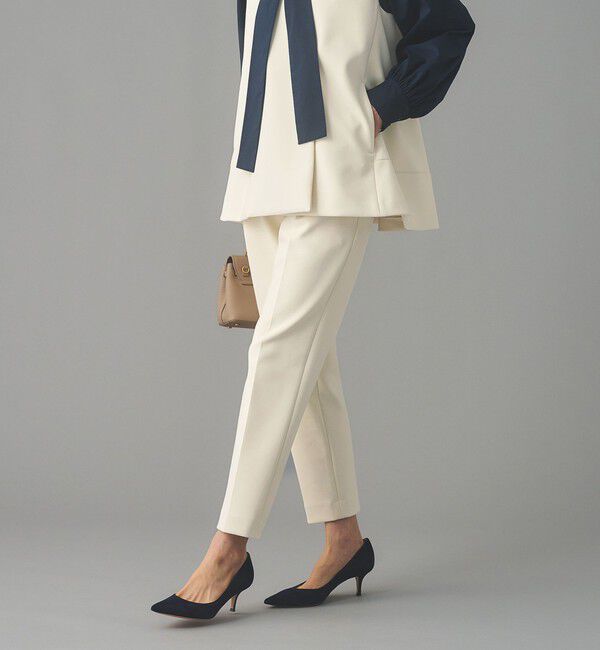 UNITED ARROWS「SPONGY タック テーパードパンツ」|スラックス|OFF WHITE