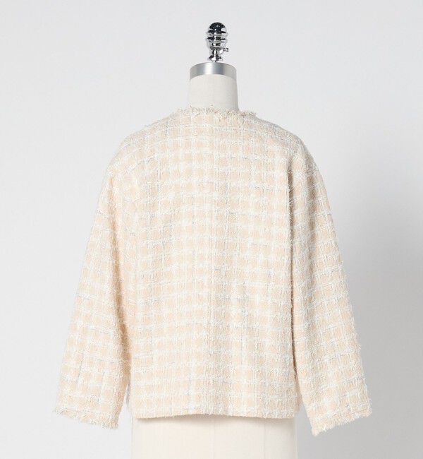 UNITED ARROWS green label relaxing「ファンシー ツイードライク ポケット ノーカラー ジャケット」|ノーカラージャケット|