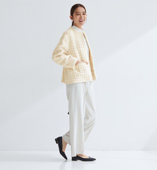 UNITED ARROWS green label relaxing「ファンシー ツイードライク ポケット ノーカラー ジャケット」|ノーカラージャケット|