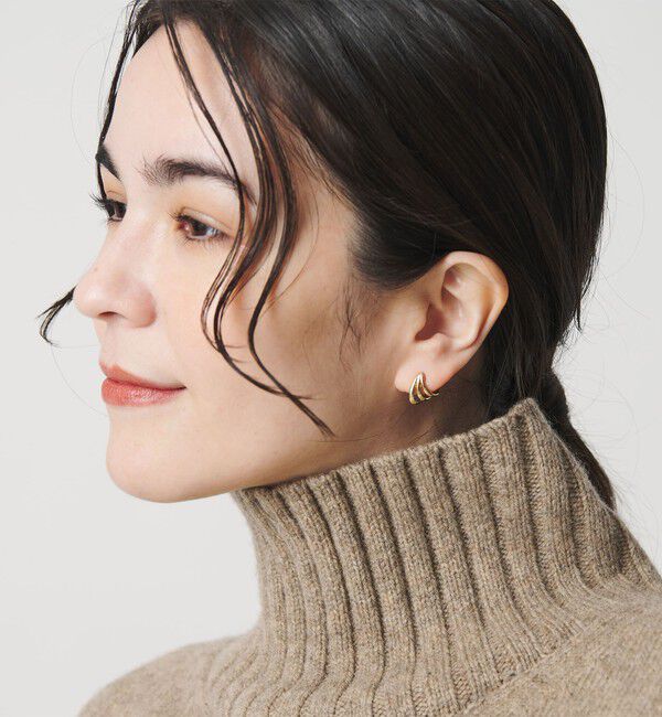 BEAUTY&YOUTH UNITED ARROWS「メタル カーブ 3ライン ピアス」|ピアス|