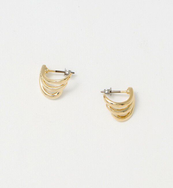 BEAUTY&YOUTH UNITED ARROWS「メタル カーブ 3ライン ピアス」|ピアス|