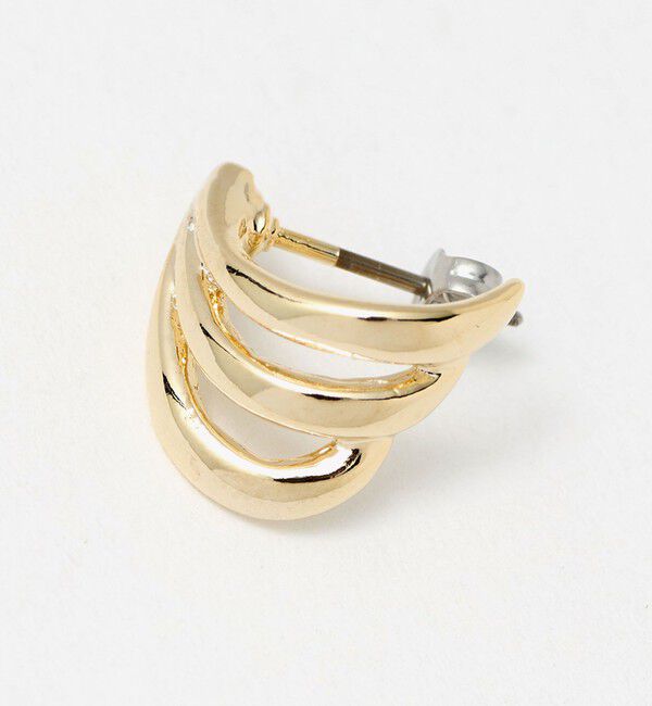 BEAUTY&YOUTH UNITED ARROWS「メタル カーブ 3ライン ピアス」|ピアス|