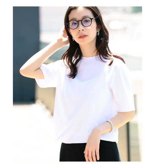 Demi-Luxe BEAMS 「ATON / ORGANIC FRESCA Tシャツ」|Tシャツ・カットソー|WHITE