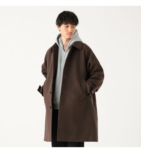 BEAMS「ワイドフィット フリース ステンカラーコート」|ダッフルコート|