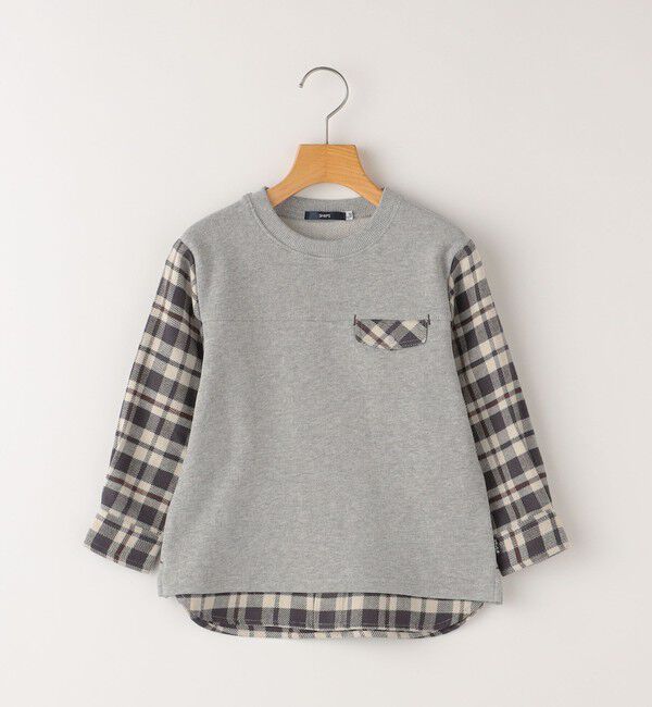 SHIPS KIDS「SHIPS KIDS:100～130cm / チェックシャツ コンビ カットソー」|Tシャツ・カットソー|