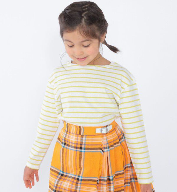 SHIPS KIDS「SHIPS KIDS:100～130cm / リサイクルコットン ボーダー 長袖 TEE」|Tシャツ・カットソー|