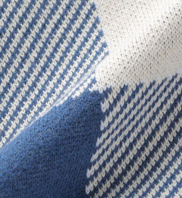 SHIPS「SHIPS:〈手洗い可能〉コットン カシミヤ チェック クルーネック ニット」|ニット・セーター|