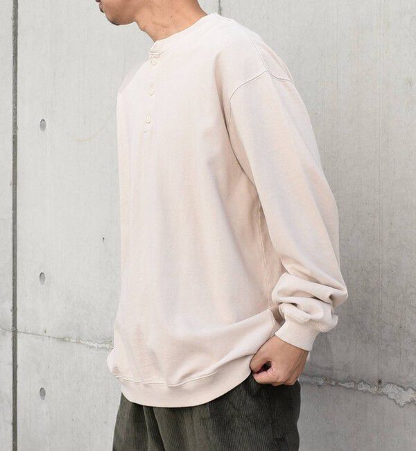 SHIPS any「SHIPS any: COTTON USA ガーメントダイ ヘビーウェイト ヘンリーネック Tシャツ (ロンT)◇」|Tシャツ・カットソー|