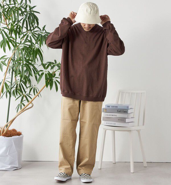 SHIPS any「SHIPS any: COTTON USA ガーメントダイ ヘビーウェイト ヘンリーネック Tシャツ (ロンT)◇」|Tシャツ・カットソー|