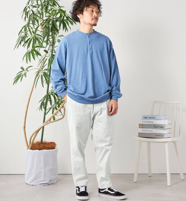 SHIPS any「SHIPS any: COTTON USA ガーメントダイ ヘビーウェイト ヘンリーネック Tシャツ (ロンT)◇」|Tシャツ・カットソー|