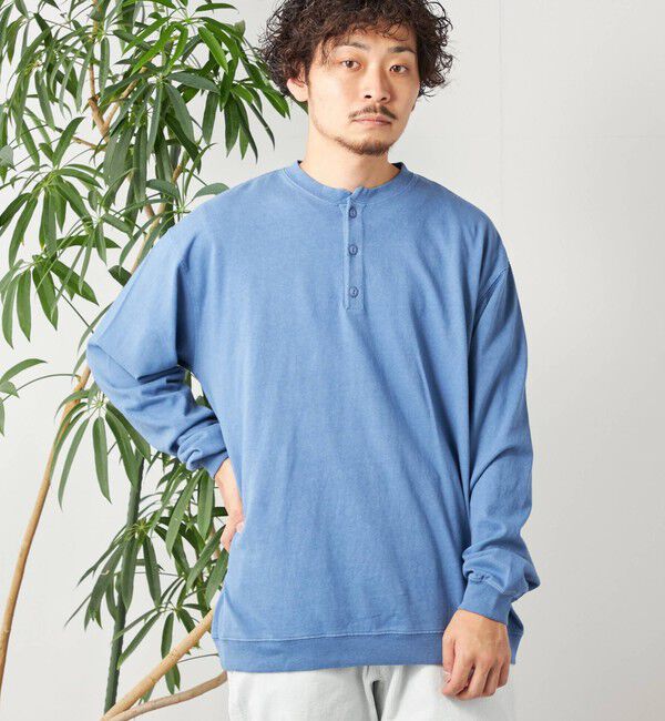 SHIPS any「SHIPS any: COTTON USA ガーメントダイ ヘビーウェイト ヘンリーネック Tシャツ (ロンT)◇」|Tシャツ・カットソー|