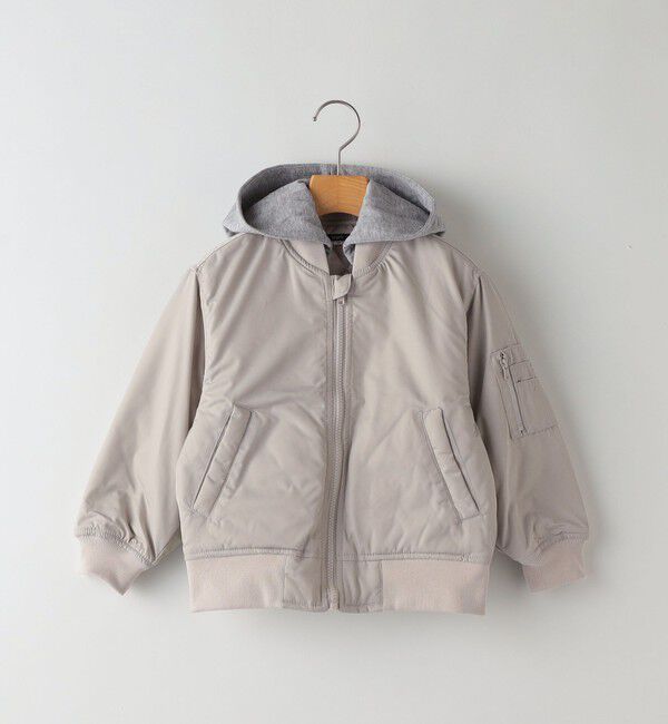 SHIPS KIDS「SHIPS KIDS:100～130cm / MA-1 キルティング フード ジャケット」|ミリタリージャケット|