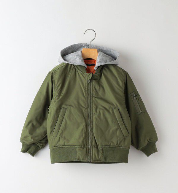 SHIPS KIDS「SHIPS KIDS:100～130cm / MA-1 キルティング フード ジャケット」|ミリタリージャケット|