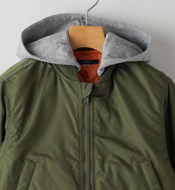SHIPS KIDS「SHIPS KIDS:100～130cm / MA-1 キルティング フード ジャケット」|ミリタリージャケット|