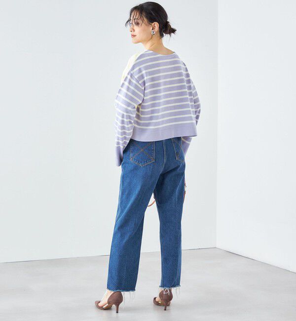 SHIPS for women「〈手洗い可能〉前後2WAY TOKUSHIMA ボーダー ニット 24SS ◇」|ニット・セーター|