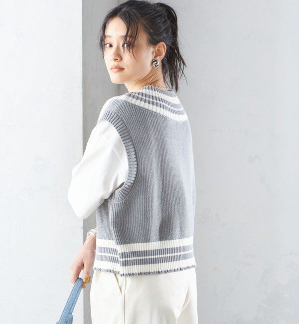 SHIPS for women「【SHIPS別注】WRAPINKNOT:〈手洗い可能〉チルデン ニット ベスト」|ベスト・ジレ|