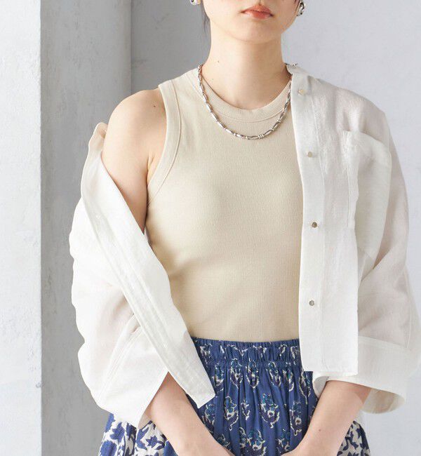 SHIPS for women「〈手洗い可能〉カップ付き リブ タンクトップ◇」|インナー|ベージュ