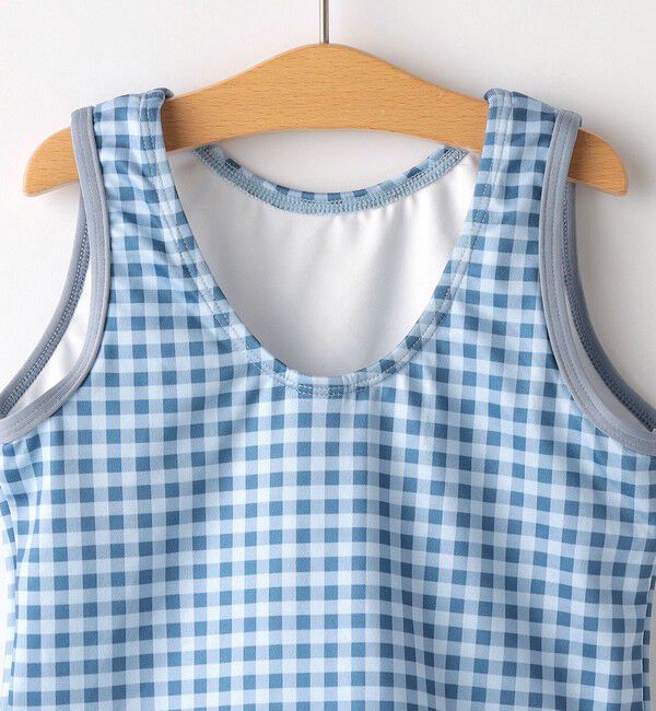 SHIPS KIDS「SHIPS KIDS:120～150cm / ギンガムチェック 無地 セパレート スイム ウェア」|コンビネゾン|