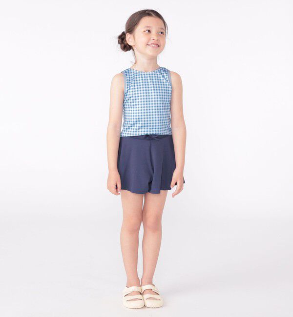 SHIPS KIDS「SHIPS KIDS:120～150cm / ギンガムチェック 無地 セパレート スイム ウェア」|コンビネゾン|