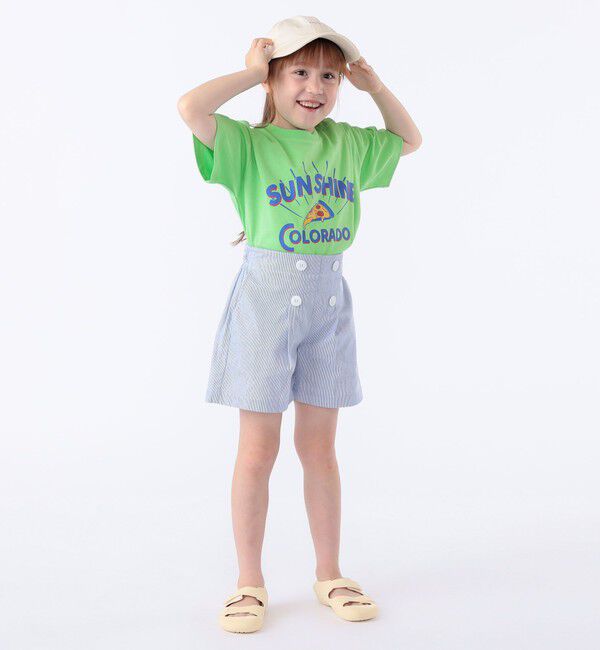 SHIPS KIDS「SHIPS KIDS:100～130cm /〈接触冷感/吸水速乾〉ピザ モチーフ 半袖 TEE」|Tシャツ・カットソー|
