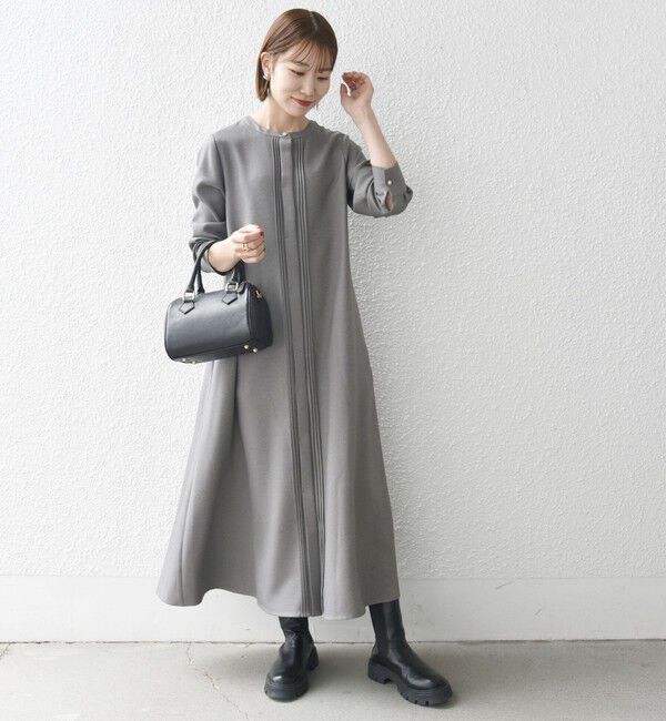 SHIPS any「SHIPS any:〈洗濯機可能〉シャーク ピンタック Aライン ワンピース」|ワンピース|