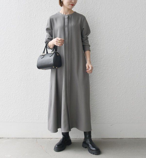 SHIPS any「SHIPS any:〈洗濯機可能〉シャーク ピンタック Aライン ワンピース」|ワンピース|