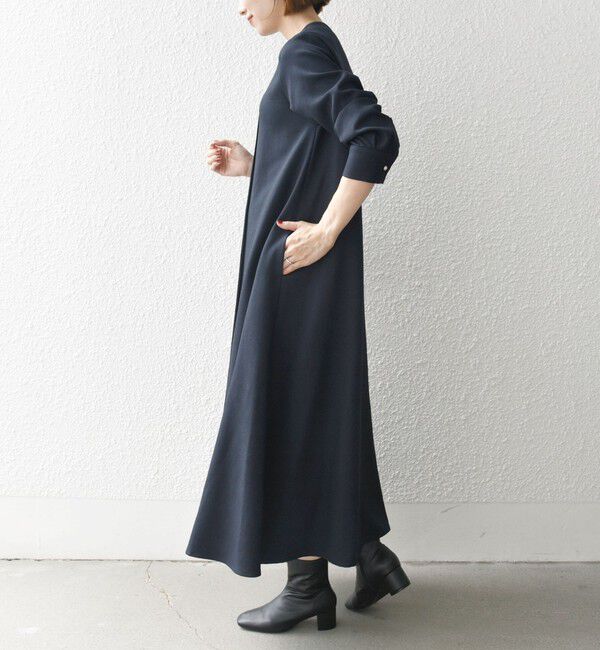 SHIPS any「SHIPS any:〈洗濯機可能〉シャーク ピンタック Aライン ワンピース」|ワンピース|