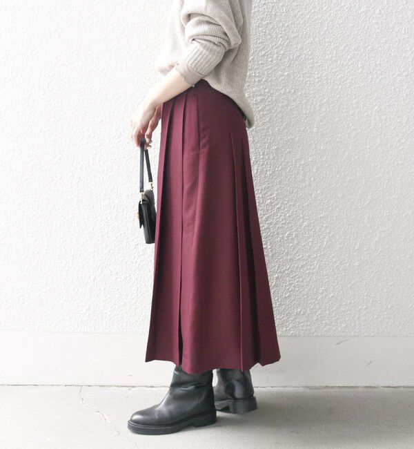 SHIPS any「SHIPS any:〈洗濯機可能〉ウーステッド ミニベルト プリーツ スカート」|スカート|