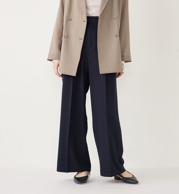 SHIPS Colors 「SHIPS Colors:〈手洗い可能〉 メランジ タック ワイドパンツ」|その他|