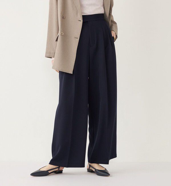 SHIPS Colors 「SHIPS Colors:〈手洗い可能〉 メランジ タック ワイドパンツ」|その他|