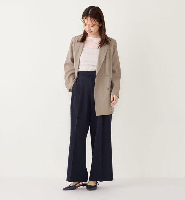 SHIPS Colors 「SHIPS Colors:〈手洗い可能〉 メランジ タック ワイドパンツ」|その他|