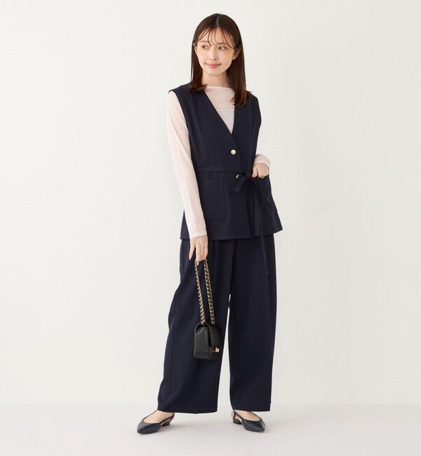 SHIPS Colors 「SHIPS Colors:〈手洗い可能〉 メランジ タック ワイドパンツ」|その他|