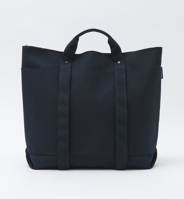 SHIPS「KARRI: POLY CANVAS 2WAY TOTE L」|トートバッグ|ネイビー