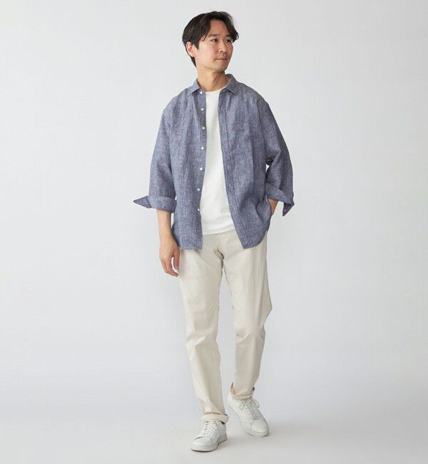 SHIPS「SHIPS: レイモンド レギュラーカラー リネン 7スリーブ シャツ」|シャツ・ブラウス|