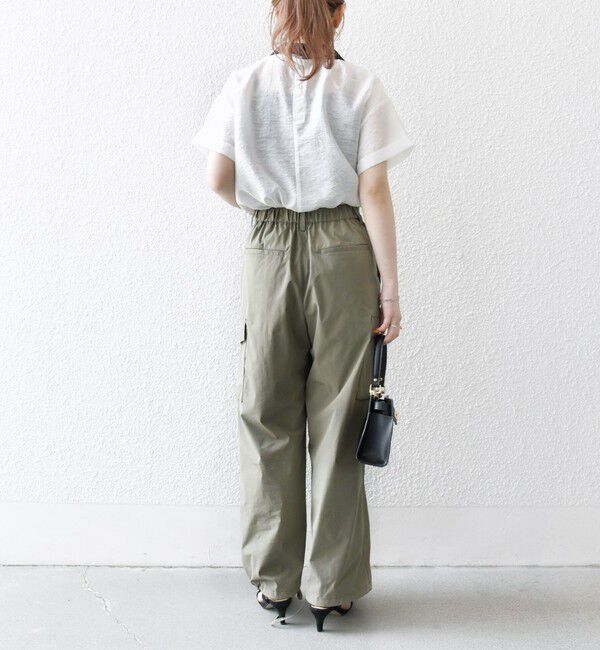 SHIPS any「SHIPS any:〈洗濯機可能〉フラワー ジャカード バイカラー プルオーバー シャツ」|シャツ・ブラウス|