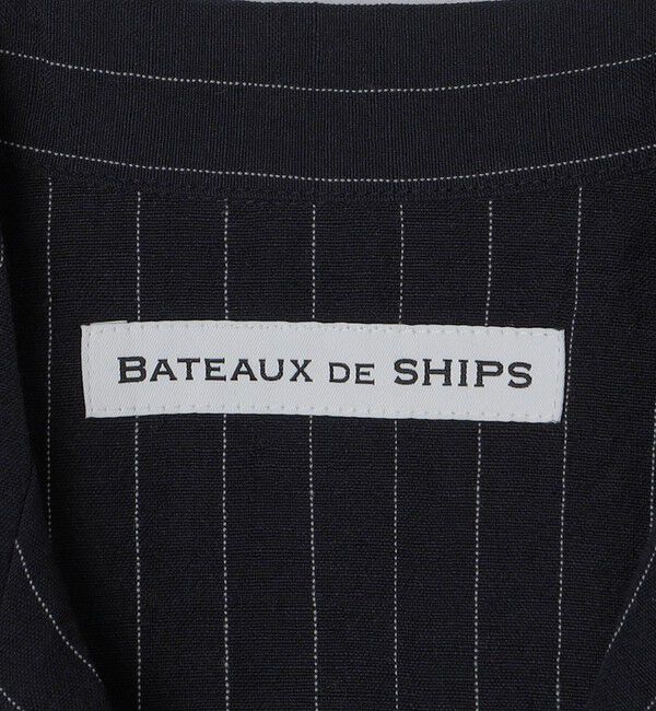 SHIPS「BATEAUX DE SHIPS: ウール リネン ストライプ オープンカラー シャツ」|シャツ・ブラウス|