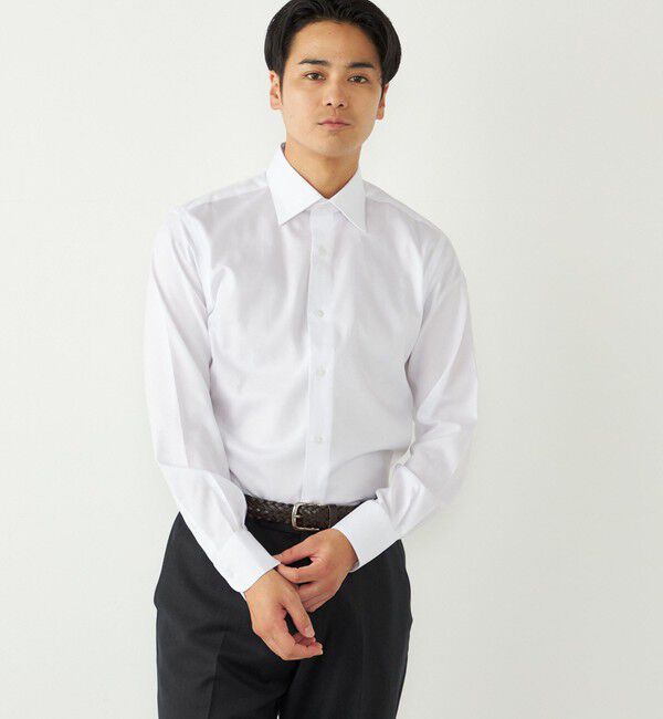 SHIPS Colors 「SHIPS Colors:ピンオックス ワイドカラー シャツ」|シャツ・ブラウス|オフホワイト
