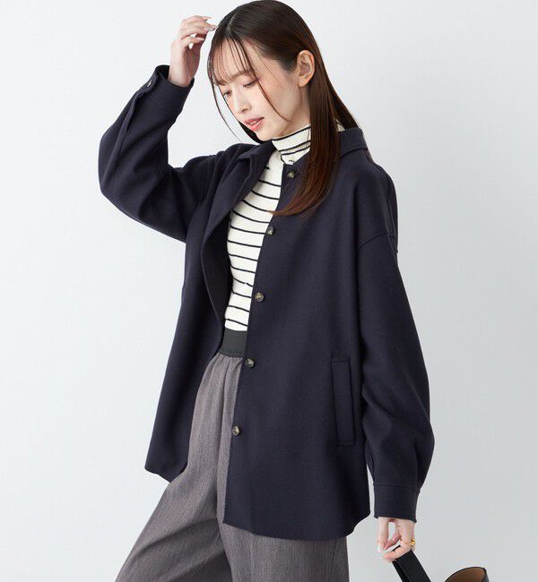 SHIPS Colors 「SHIPS Colors:〈手洗い可能〉ライト メルトン 羽織り シャツ」|シャツ・ブラウス|