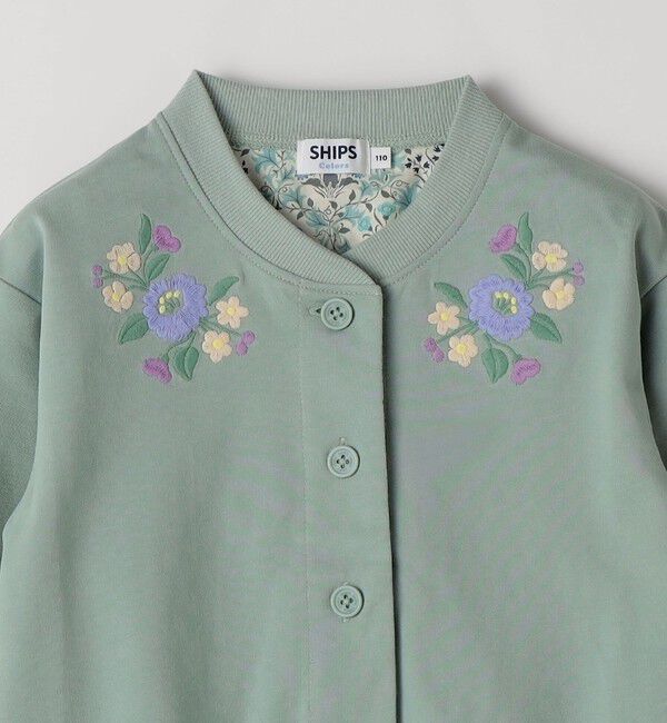 SHIPS Colors 「《予約》SHIPS Colors:80～130cm / 〈洗濯機可能〉フラワー 刺繍 カーディガン◆」|カーディガン|