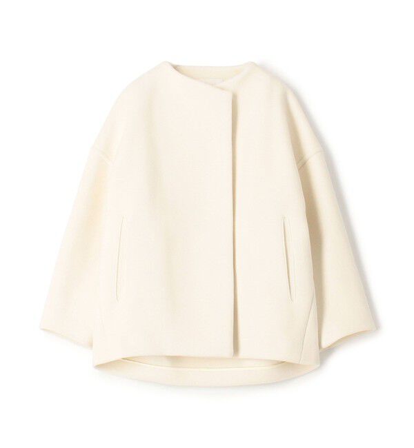 Ballsey「ウールナイロンベロア コクーンコート」|ノーカラーコート|11 ホワイト