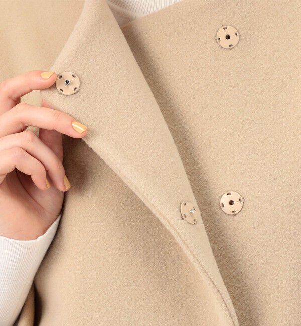 Ballsey「ウールナイロンベロア コクーンコート」|ノーカラーコート|