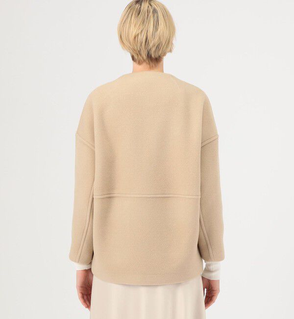 Ballsey「ウールナイロンベロア コクーンコート」|ノーカラーコート|