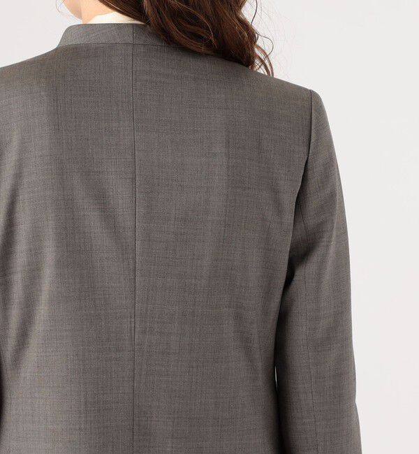 TOMORROWLAND collection「ブラウニーシャーク キザミカラージャケット」|ノーカラージャケット|