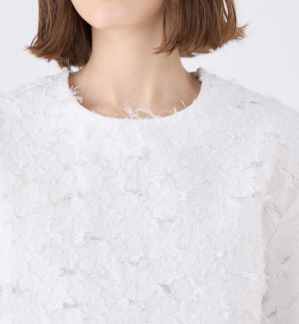 MACPHEE「フラワーカットジャカード Tブラウス」|シャツ・ブラウス|