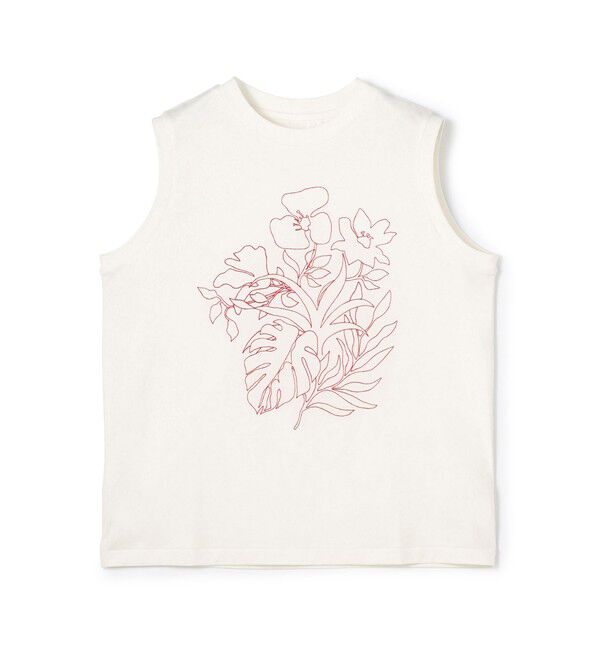 MACPHEE「ボタニカルエンブロイダリー ノースリーブプルオーバー」|タンクトップ|11 ホワイト
