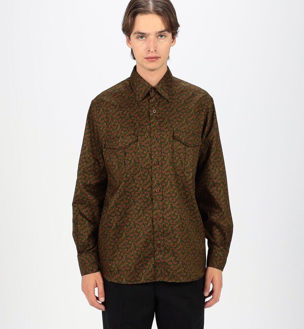 TOMORROWLAND MENS「コットンツイル ペイズリープリント ダブルポケットレギュラーカラーシャツ」|シャツ・ブラウス|